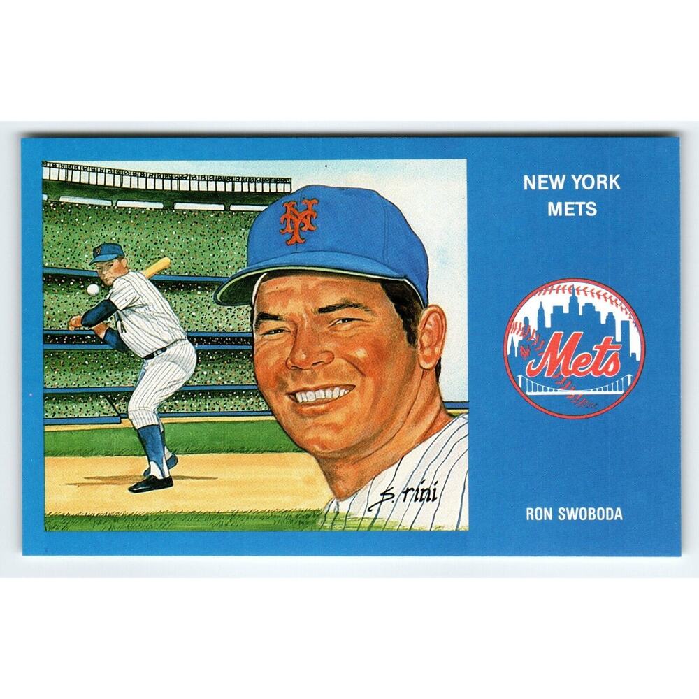 1969 NY Mets Baseball Postcard Susan Rini Ron Swoboda Unused Limited Edition